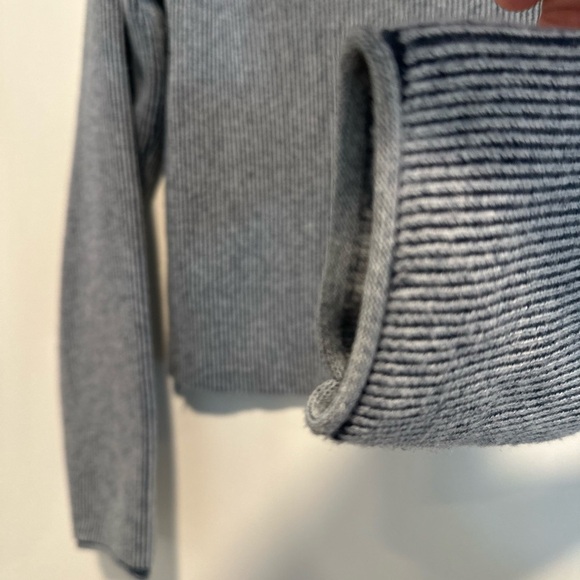 Wild Fable Women's XXL Zip-Front Navy & White Ribbed Cardigan Thick Sweater. - Picture 13 of 14